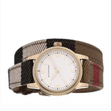 Burberry Utilitarian White Dial Multicolor Leather Strap Watch for Women - BU7851