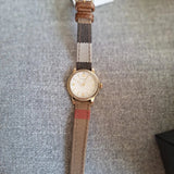 Burberry Utilitarian White Dial Multicolor Leather Strap Watch for Women - BU7851