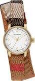 Burberry Utilitarian White Dial Multicolor Leather Strap Watch for Women - BU7851