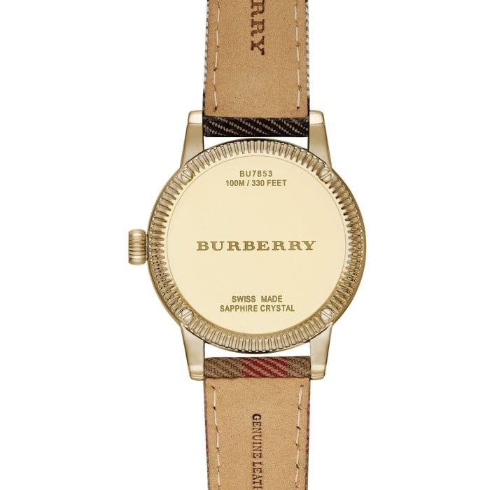 Burberry Utilitarian White Dial Multicolor Leather Strap Watch for Women - BU7853