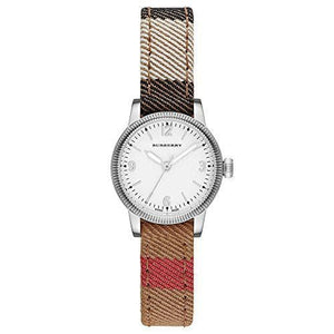 Burberry Utilitarian White Dial Multicolor Leather Strap Watch for Women - BU7863