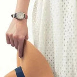 Burberry Utilitarian White Dial Multicolor Leather Strap Watch for Women - BU7863