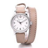 Burberry Utilitarian White Dial Pink Leather Strap Watch for Women - BU7847