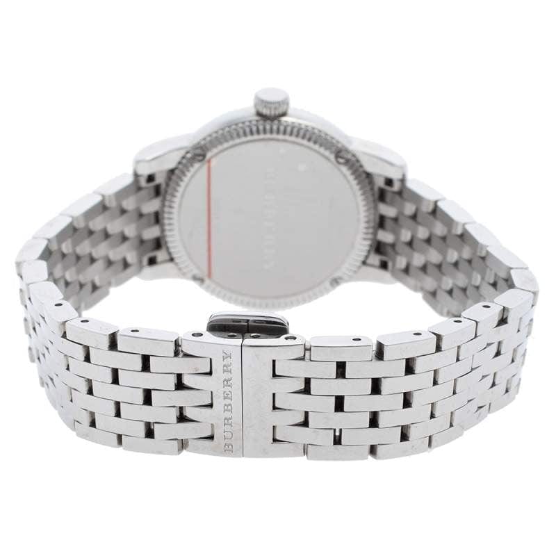 Burberry Utilitarian White Dial Silver Steel Strap Watch for Women - BU7856