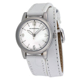 Burberry Utilitarian White Dial White Leather Strap Watch for Women - BU7846