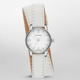 Burberry Utilitarian White Dial White Leather Strap Watch for Women - BU7846