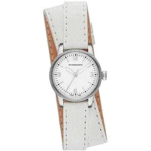 Burberry Utilitarian White Dial White Leather Strap Watch for Women - BU7846
