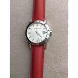 Burberry The City Silver Dial Red Strap Watch for Women - BU9232