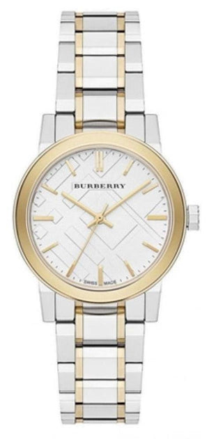 Burberry The City Silver Dial Two Tone Steel Strap Watch for Women - BU9217