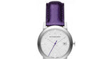 Burberry The City Silver Dial Purple Leather Strap Watch for Women - BU9122