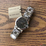 Burberry The City Black Dial Silver Steel Strap Watch for Women - BU9101