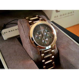 Burberry The City Grey Dial Rose Gold Steel Strap Unisex Watch - BU9754