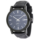 Burberry The City Black Dial Black Leather Strap Watch for Men - BU9906