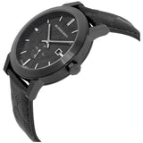 Burberry The City Black Dial Black Leather Strap Watch for Men - BU9906