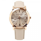 Burberry The City Beige Dial Brown Leather Strap Watch for Women - BU9014