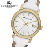 Burberry The City White Dial White Leather Strap Watch for Women - BU9110