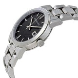 Burberry The City Black Dial Silver Steel Strap Watch for Women - BU9101