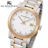 Burberry The City Diamonds White Dial Two Tone Steel Strap Watch for Women - BU9127