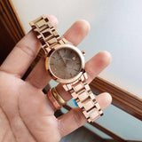 Burberry The City Nude Dial Rose Gold Steel Strap Watch for Women - BU9228