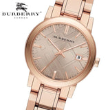 Burberry The City Rose Gold Dial Rose Gold Steel Strap Watch for Women - BU9135