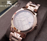 Burberry The City Rose Gold Dial Rose Gold Steel Strap Watch for Women - BU9146