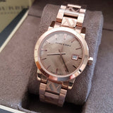 Burberry The City Rose Gold Dial Rose Gold Steel Strap Watch for Women - BU9146