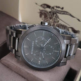 Burberry The City Grey Dial Gunmetal Grey Steel Strap Watch for Men - BU9354