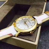 Burberry The City White Dial White Leather Strap Watch for Women - BU9110