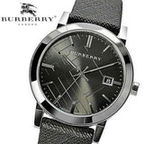 Burberry Heritage Grey Dial Black Leather Strap Watch for Men - BU9024