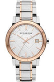 Burberry The City Diamonds White Dial Two Tone Steel Strap Watch for Women - BU9127