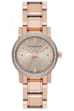 Burberry The City Diamonds Rose Dial Rose Gold Steel Strap Watch for Women - BU9225