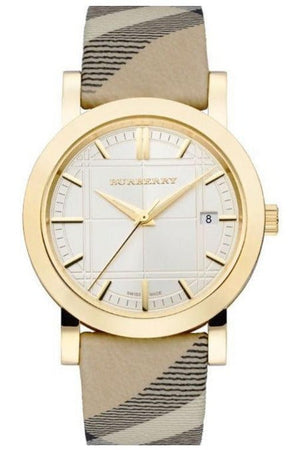 Burberry Heritage Silver Dial Leather Strap Watch for Women - BU1398