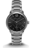 Burberry The Classic Round Black Dial Silver Steel Strap Watch for Men - BU10005