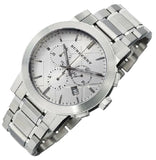 Burberry The City Chronograph Silver Dial Silver Steel Strap Watch for Men - BU9350