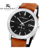 Burberry The City Black Dial Brown Leather Strap Watch for Men - BU9905