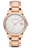 Burberry The City White Dial Rose Gold Steel Strap Watch for Women - BU9204