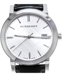 Burberry The City White Dial Black Leather Strap Watch for Men - BU9008