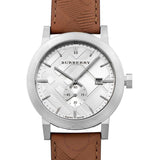 Burberry The City Silver Dial Brown Leather Strap Watch for Men - BU9904