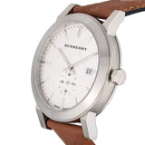 Burberry The City Silver Dial Brown Leather Strap Watch for Men - BU9904