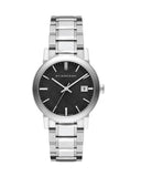 Burberry The City Black Dial Silver Steel Strap Watch for Women - BU9101