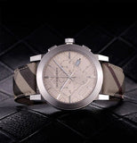 Burberry The City Nova Beige Dial Grey Leather Strap Watch for Women - BU9023