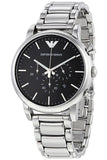 Emporio Armani Luigi Black Dial Silver Steel Strap Watch For Men - AR1894