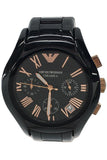 Emporio Armani Chronograph Black Ceramic Stainless Steel Dial Watch For Women - AR1411