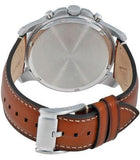 Fossil Grant Chronograph Blue Dial Brown Leather Strap Watch for Men - FS5184