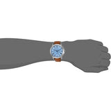 Fossil Grant Chronograph Blue Dial Brown Leather Strap Watch for Men - FS5184