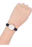 Fossil Jacqueline White Dial Blue Leather Strap Watch for Women - ES4291