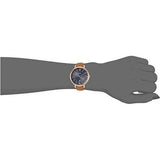 Fossil Jacqueline Three Hand Date Luggage Blue Dial Brown Leather Strap Watch for Women - ES4274