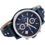 Fossil Boyfriend Sport Chronograph Blue Dial Blue Leather Strap Watch for Women - ES4113