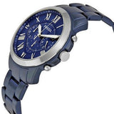 Fossil Grant Chronograph Blue Dial Blue Steel Strap Watch for Men - FS5230