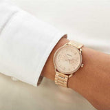 Fossil Tailor Rose Gold Dial Rose Gold Steel Strap Watch for Women - ES4264